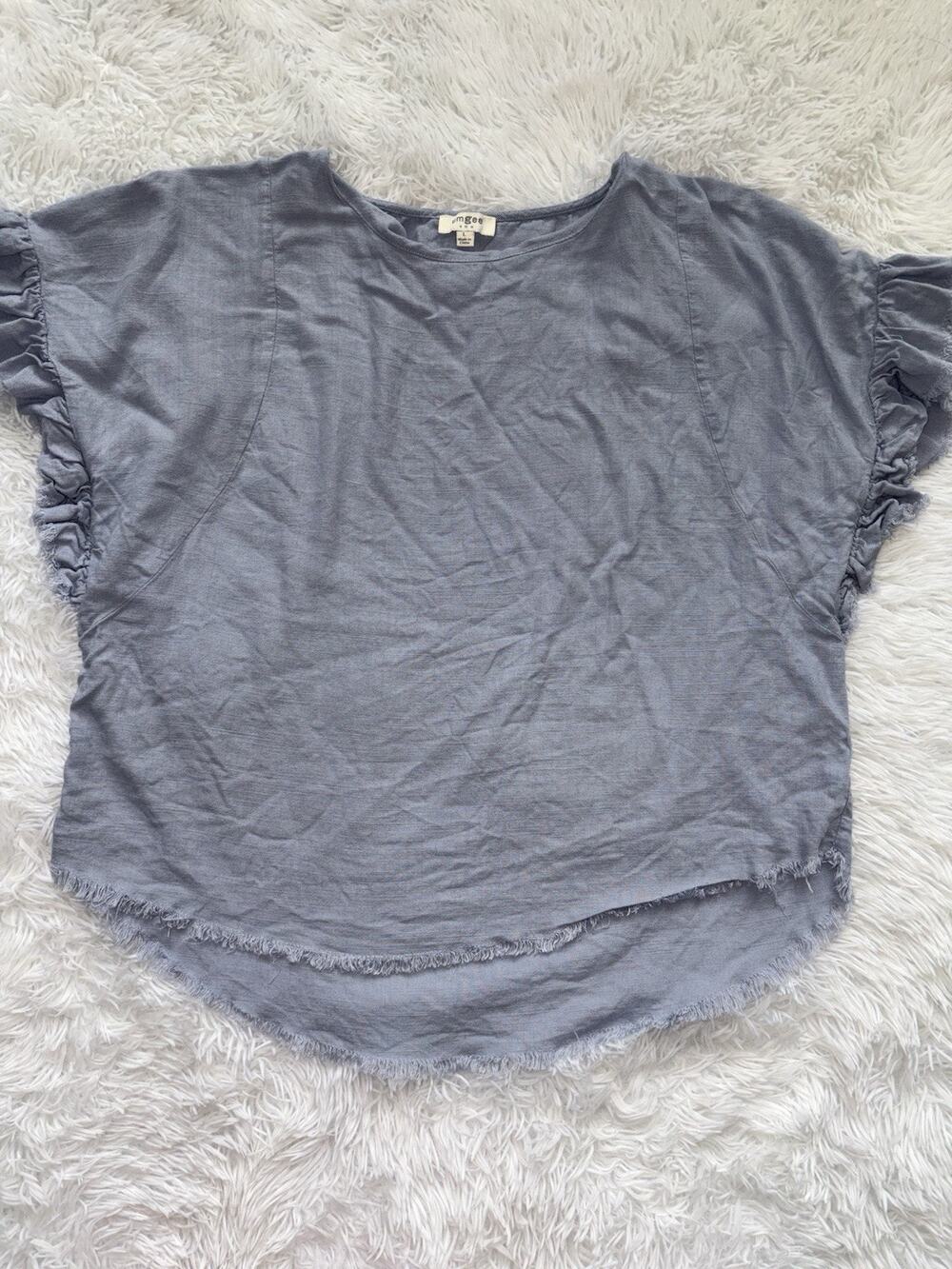 Umgee L Linen/rayon Blend Raw Hem Boho Blouse. Roomy, Fantastic Top
